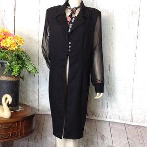 VTG VANY New York Black Mesh Sleeves Cardigan